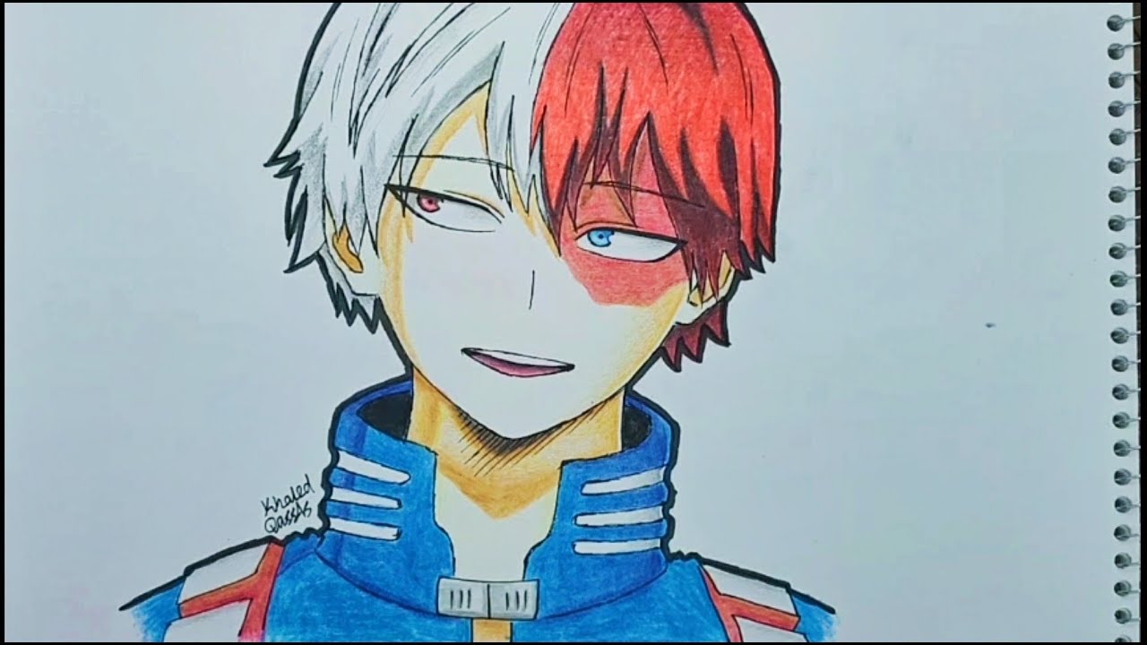 Drawing todoroki - Boku no hero Academy - YouTube