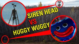 DRONE CATCHES SIREN HEAD \& HUGGY WUGGY FROM POPPY PLAYTIME AT HAUNTED SCREAMING FOREST! *I SAW THEM*