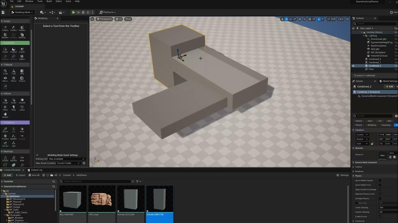 Ue5 modeling mode dynamic mesh actors youtube