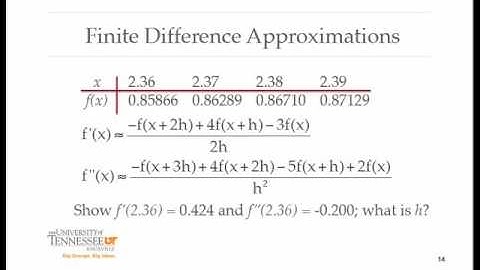 COSC370 - FInite Difference Approximations (Part 2A)
