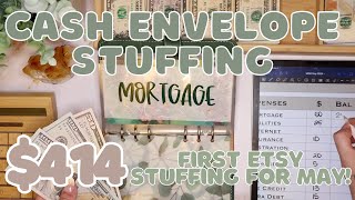 $414 Cash Envelope Stuffing | First Etsy Paycheck of May! | 24 Year Old Budgets