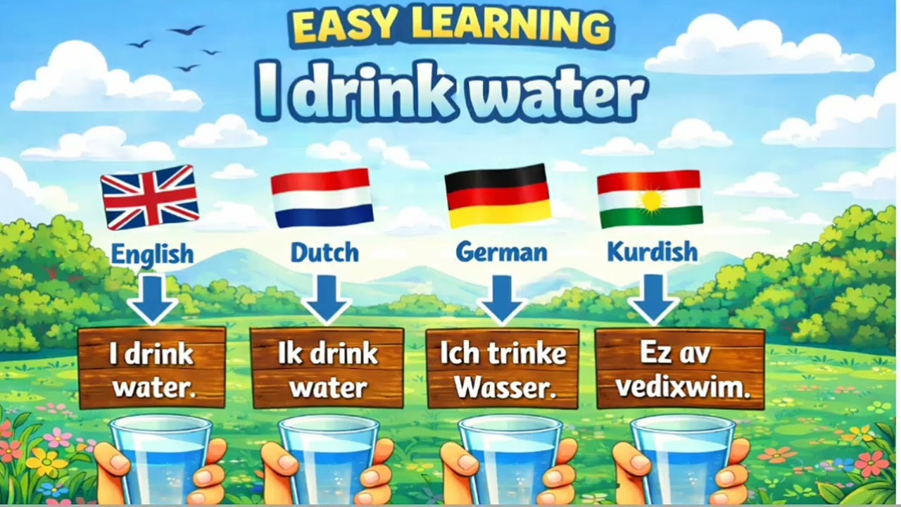 Let's learn, Online, English,German,Dutch,Kurdish Words,2