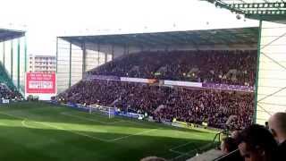 Hearts fans at Easter Road singing 'Since I was young' just after the injury time Ozturk equalizer.