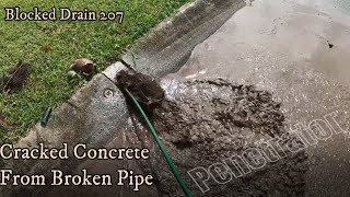 Blocked Drain 207 - Broken Pipe Causing CONCRETE TO CRACK | Pipe To No Where | Tree Roots | Mud