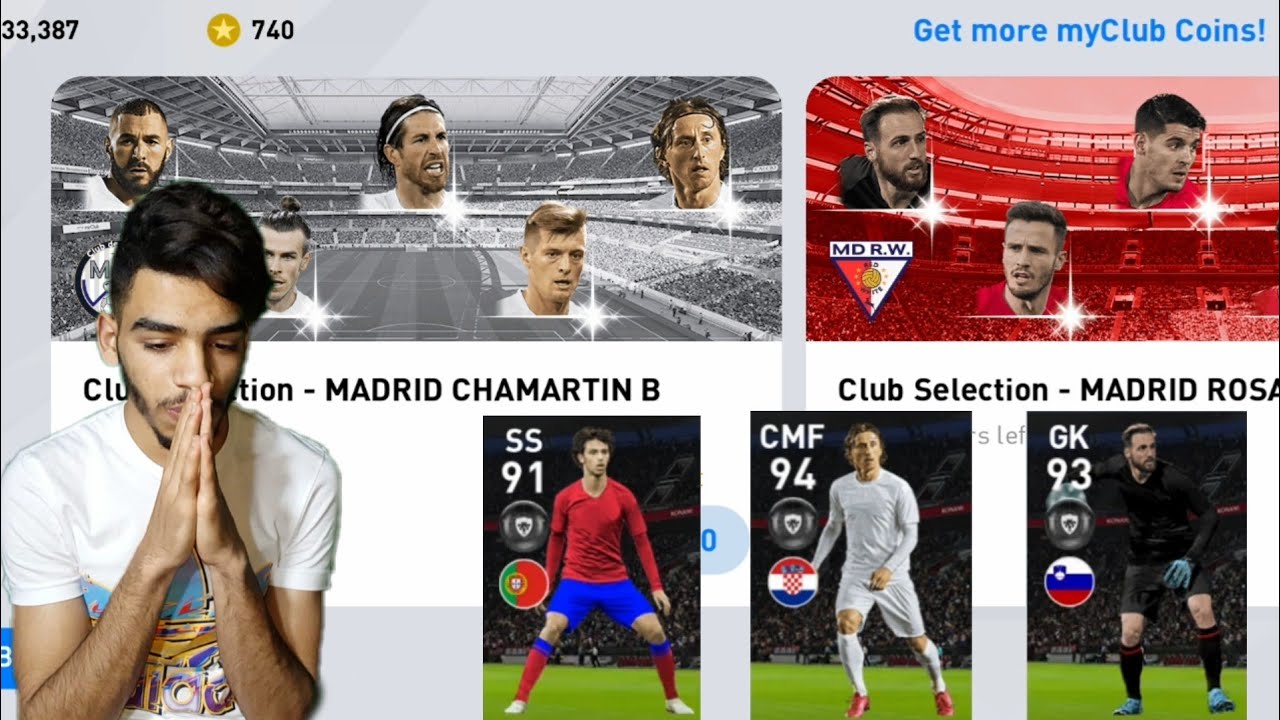 Real Madrid + ATM club selection pack opening 🔥 pes 20 mobile - YouTube
