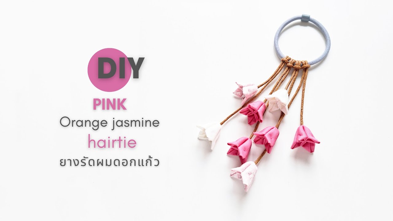 Резинка для волос в виде розового и оранжевого жасмина: как сделать резинку для волос в виде розо...