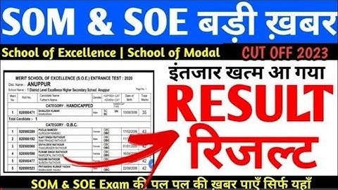 MPSOS Result 2023 Online Check MP Excellence School Result 2023 (mpsos.nic.in) – MP SOE SOM Result