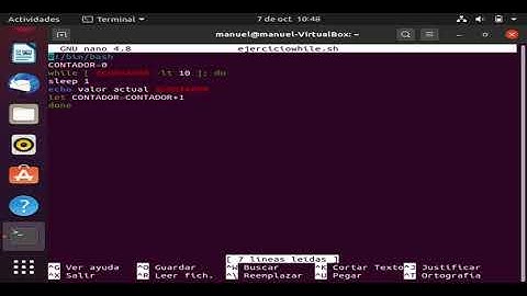 Ejemplo BUCLE WHILE / Terminal Linux
