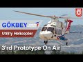 T625 gkbey turkish aerospace tusass utility helicopter 3rd prototype at flight test