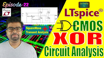 LTSpice (v24): CMOS XOR using Monolithic MOSFETs | Response by Transient Analysis