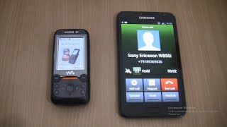 Incoming call&Outgoing call at the Same Time Samsung  Note 1 black+Sony Ericsson W850