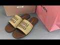 Miu Miu Raffia effect woven fabric slides Review From Supkicks