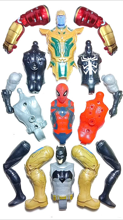 Avengers Superheroes Action Figures, Spider-Man, Venom, Thanos, Batman. #shorts