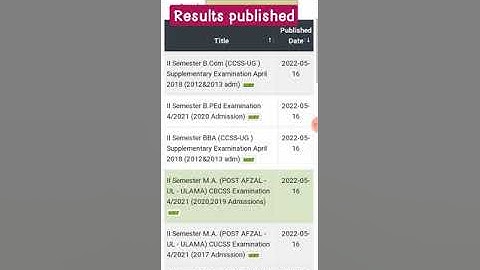 Calicut University results#Calicut university 2nd semester #published #semester #exam #result