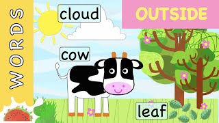 Learn New Words Sentences What Can You See Outside? English For Kids
