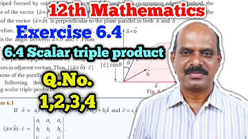 12th Exercise 6.4 Q.No 1,2,3,4 | Scalar Triple Product | 12th Mathematics TN New Syllabus |