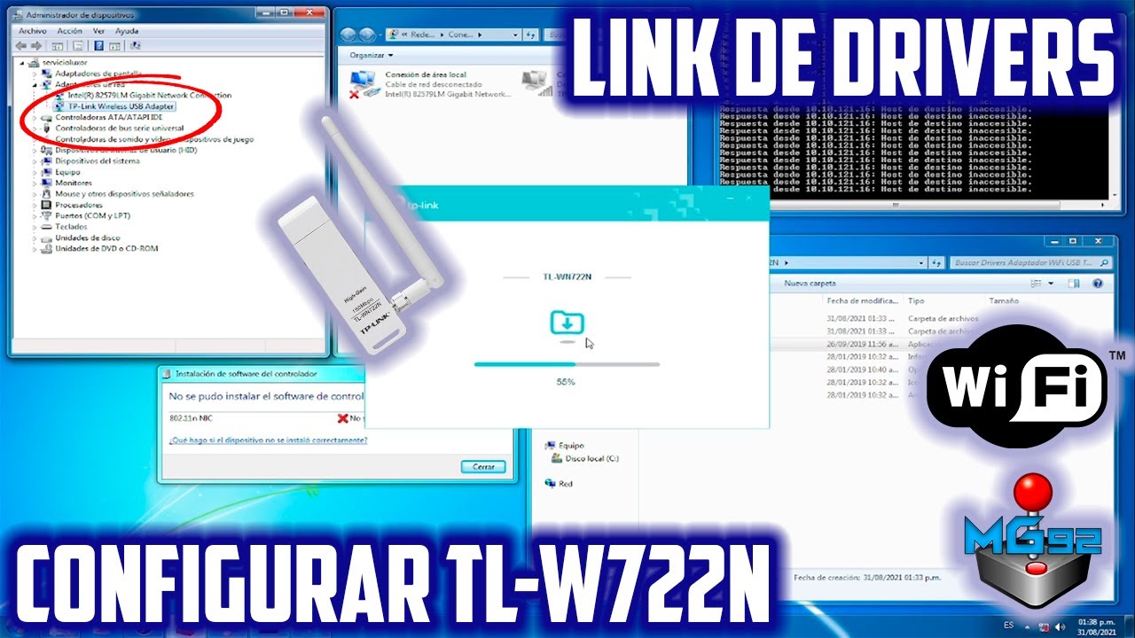 Como Instalar Adaptador USB WiFi TP-Link TL-WN722N | Configurar y