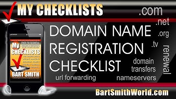 Domain Name Registration Checklist by Bart Smith