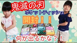 【鬼滅の刃】ポケットティッシュ開封!!　何が出るかお楽しみ♡