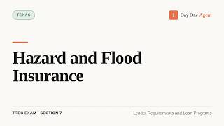 Hazard and Flood Insurance (Texas Real Estate Exam Prep)
