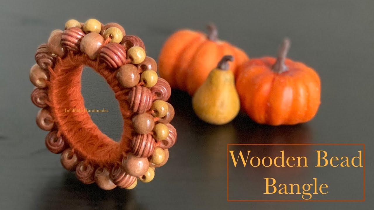 Thread Bangle Making Wooden Bead Bangle Yarn Crafts Bead Crafts