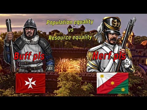 Sentinels vs Soldados (same pop  vs same resource ) Age of Empires 3 Definitive Edition