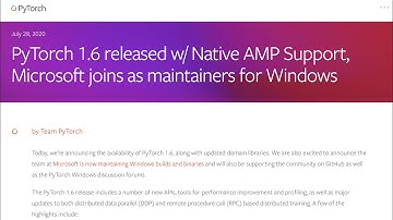 PyTorch 1.6 what’s new? - Impression