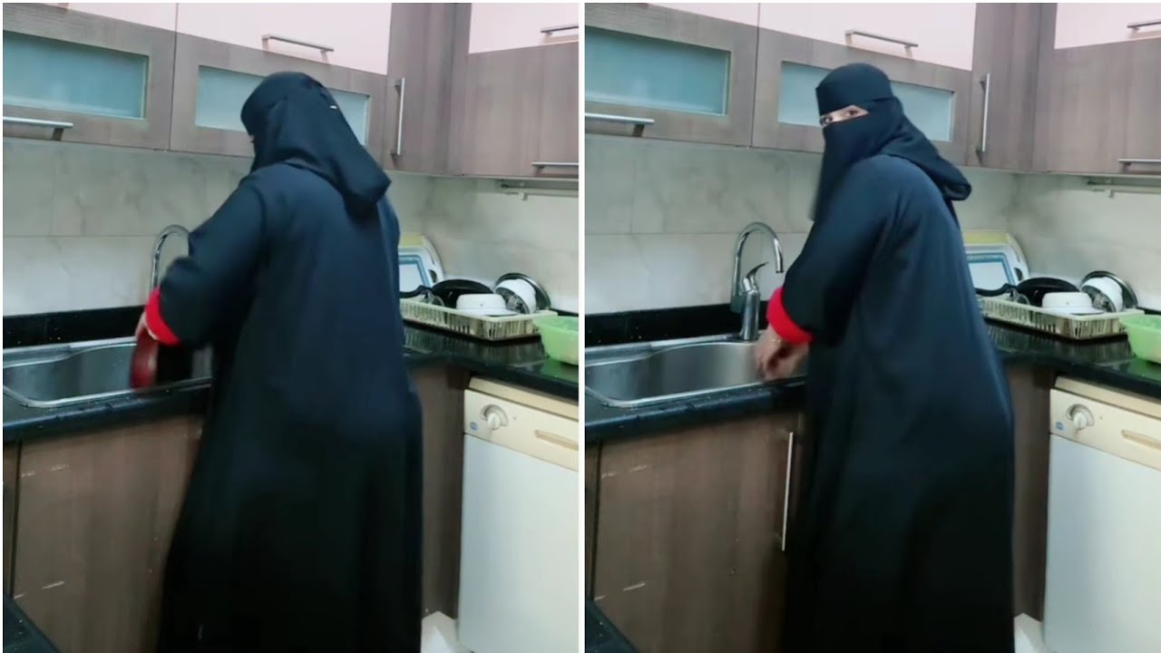 #روتيني_اليومي روتين الست البلدى بالعبايه فى المطبخ على الأصل دور 