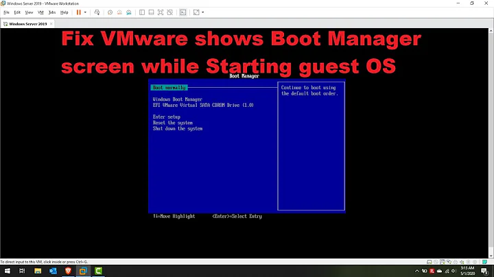 Fix VMware shows Boot Manager screen while Starting guest OS