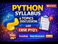 Python Syllabus &amp; Topics Explained | CBSE PYQs Discussion 🔥 EMRS TGT || PGT