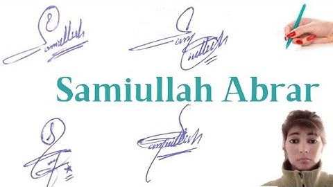 Samiullah Abrar name signature with arooj