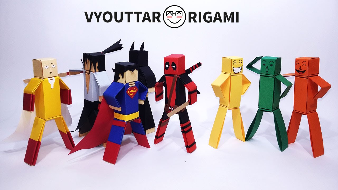How To Make Paper Characters Minecraft Characters Without Glue 2 Vyouttar Origami Youtube - origami roblox character