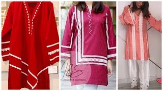 Creative 45 Casual Best Kurtis Ideas with Laces-Detailing Video -same Daman Sleeves Design