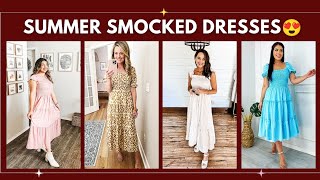Best Women's Summer Smocked Dresses Haul | Boho Dress for Women ✨
