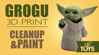 Grogu 3D Print Cleanup and Paint job - Baby Yoda 3D Print (aka The Child) : )