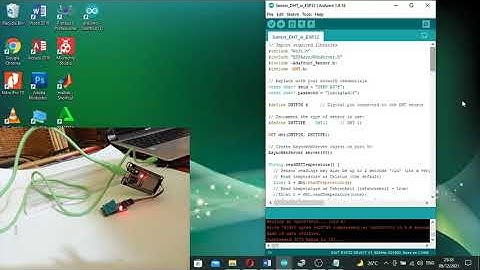 QUIZ 14 PBM ESP32 WEB Server Sensor DHT11 dan LED kelap kelip