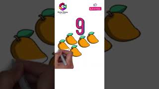 Learn 123 Numbers With Drawing 9 Mango For Kids With Diana