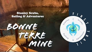 Deep earth scuba diving inside Bonne Terre Mine in Missouri