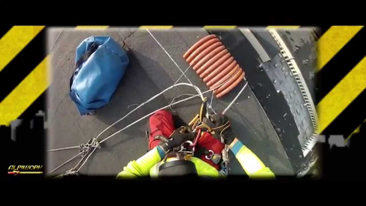 installing Bird Barrier (spikes) rope access Poland. Ochrona przed ptakami