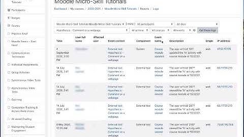 Using Moodle Logs to Track Student Activity