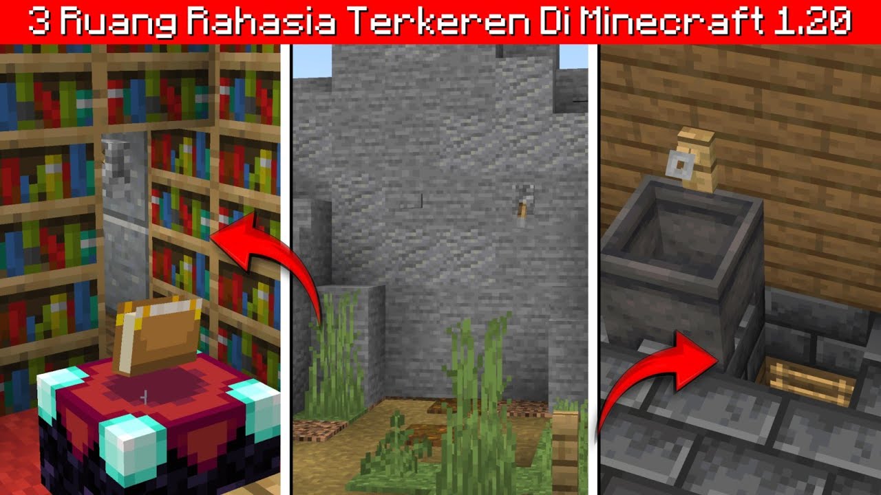 3 Ruang Rahasia Terkeren Di Minecraft - Tutorial Minecraft! - YouTube