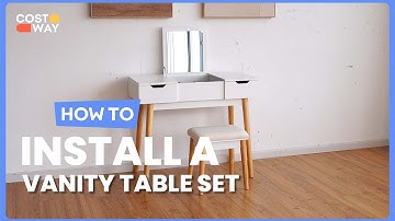 How to Install the Vanity Table Set with Flip Top Mirror and Drawers | HU10059 #costway #howto