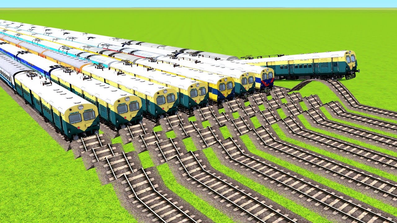 MULTIPLE EIGHT MEMU TRAINS DANGEROUSLY ACCIDENT & PASSING ON EIGHT RISKY RAILROAD|Train Simulator|