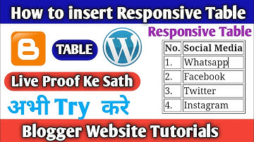 How to create responsive table in blogger| how to create responsive table in HTML and CSS| blogger