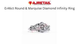 0.46ct Round & Marquise Diamond Infinity Ring 18K White Gold  #ajretail  #diamondring