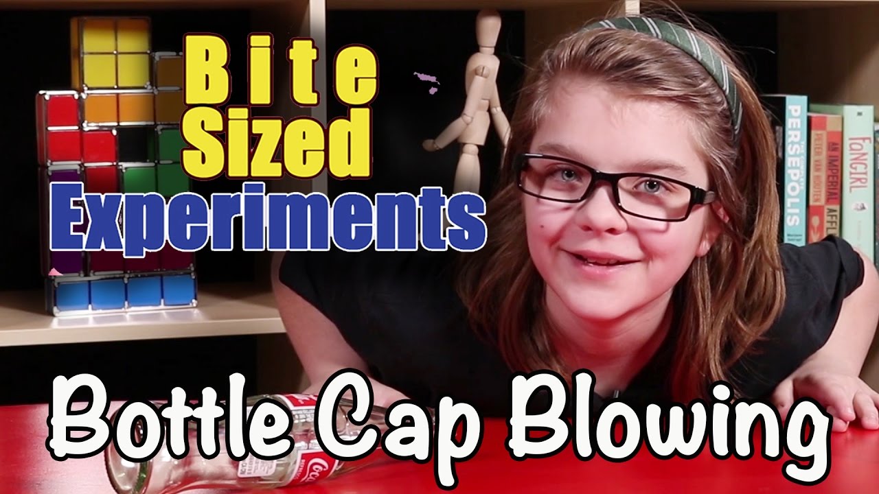 Blowing a bottle cap into the bottle BiteSized Experiments