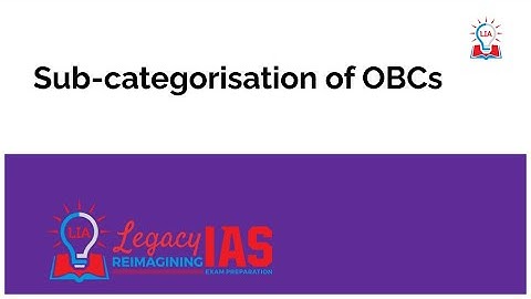 Sub categorisation of OBCs