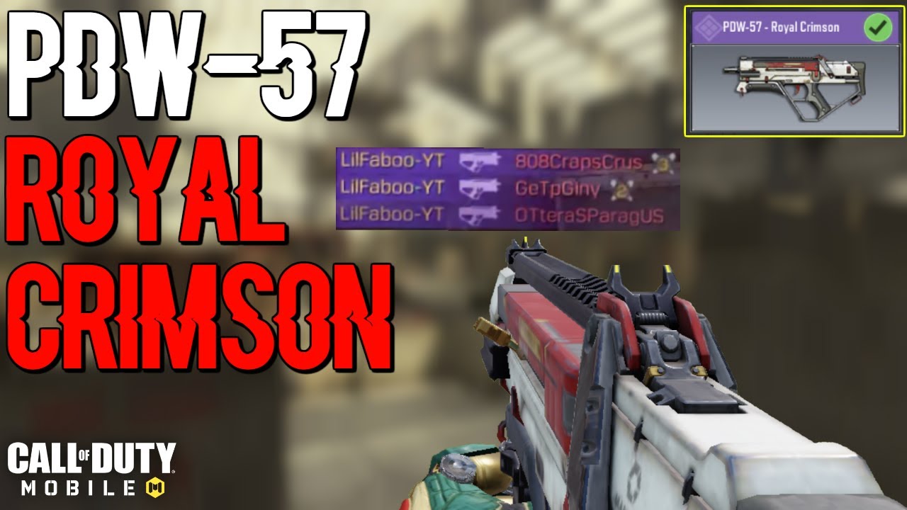 New Epic Pdw 57 Royal Crimson Skin Gameplay In Call Of Duty Mobile Credit Store Update Season 3 Youtube