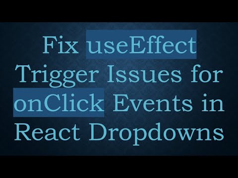 Fix useEffect Trigger