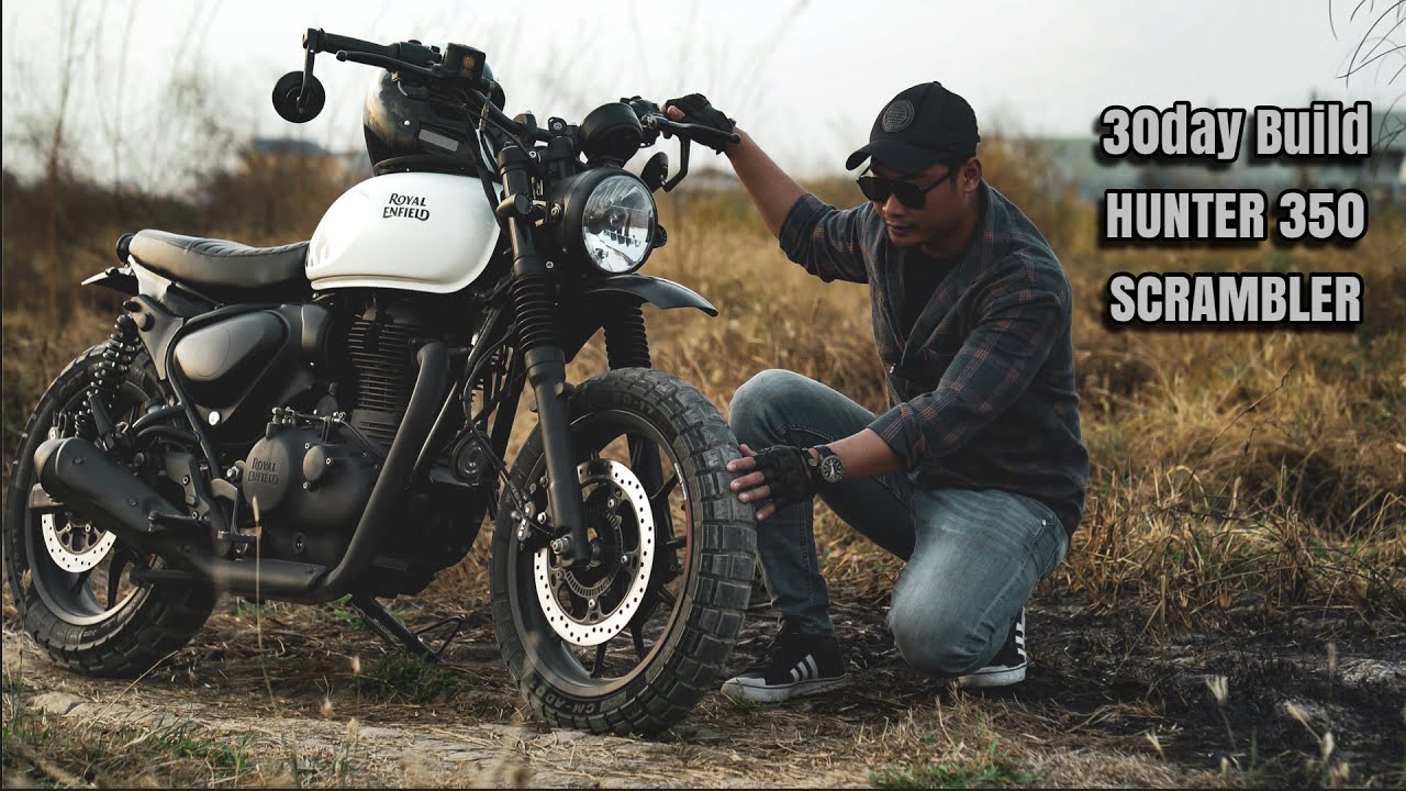 Build Royal Enfield Hunter 350 to scrambler | Black & white